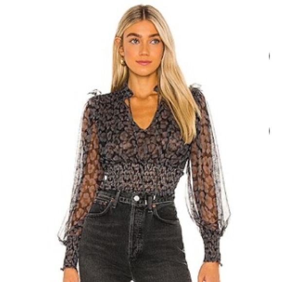 FREE PEOPLE TWYLA SPOTTED PRINT BLOUSE - Size XS - Picture 3 of 13